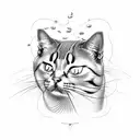 A cat evolving in a Panther tattoo design idea