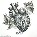 cardio lung line tattoo design idea