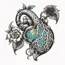 cardio lung line tattoo design idea