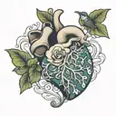 cardio lung line tattoo design idea