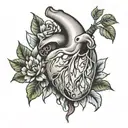 cardio lung line tattoo design idea