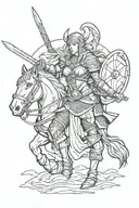 viking drakkar valkyrie warrior woman tattoo design idea