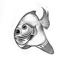 fish hook heart tattoo design idea