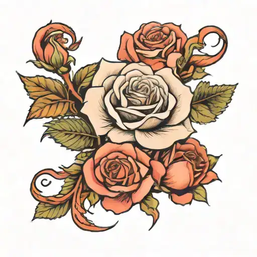 rose with 2003 tattoo design idea