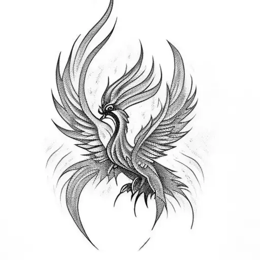 I want a phoenix tattoo surrounded by fire butterflies tattoo design idea