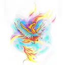 I want a phoenix tattoo surrounded by fire butterflies tattoo design idea