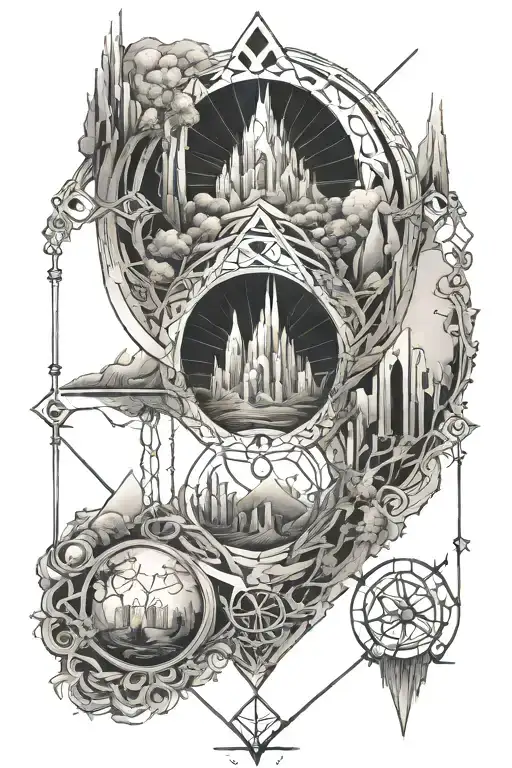 Lotr Fantasy style with ext tattoo design idea