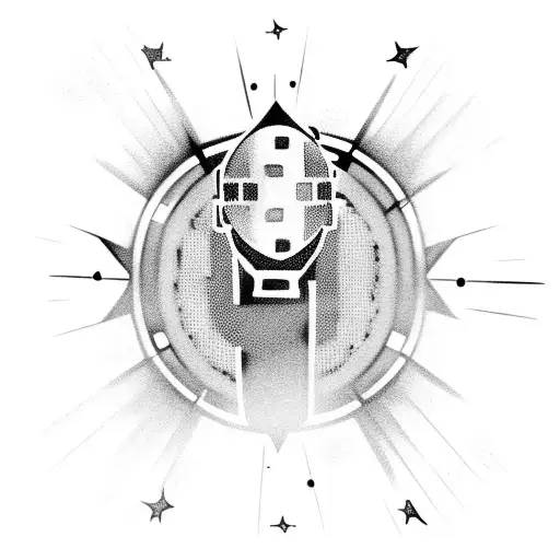 Eminem-inspired microphone with constellation stars tattoo design idea