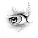 eyes and feathers not animal tattoo design idea