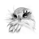 eyes and feathers not animal tattoo design idea
