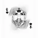 king of hearts playing card with inscribed dates  tattoo design idea