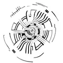 A minimalist tattoo of a car tire with rap lyrics written along the treads, showcasing your love for both cars and rap. tattoo design idea