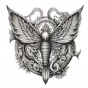 ophanim without wings tattoo design idea