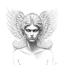 versace angel  tattoo design idea