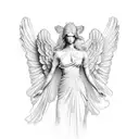 versace angel  tattoo design idea