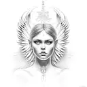 versace angel  tattoo design idea
