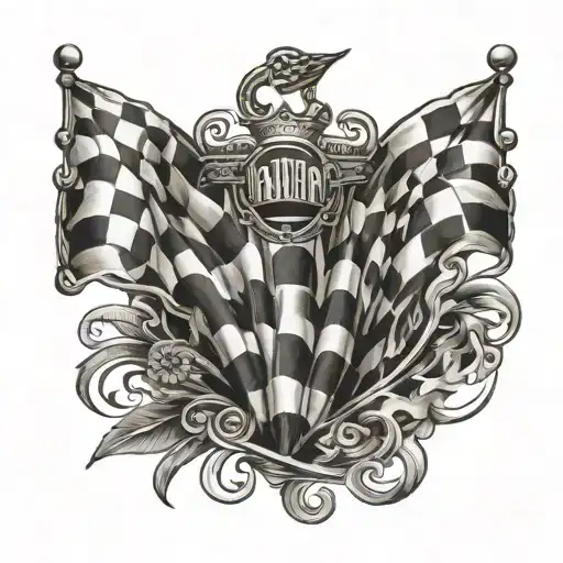 Checkered flag With name incorperated somehwhere tattoo design idea