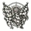 Checkered flag With name incorperated somehwhere tattoo design idea