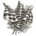 Checkered flag With name incorperated somehwhere tattoo design idea