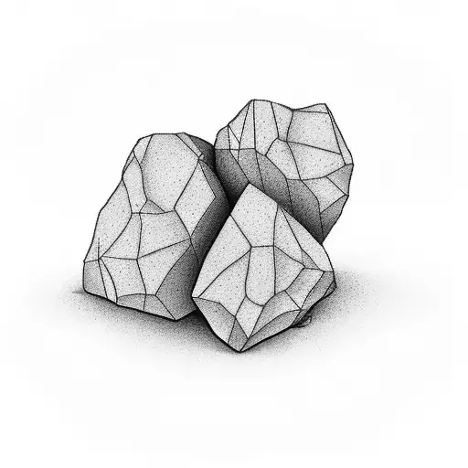 outline of a rock without shading tattoo design idea