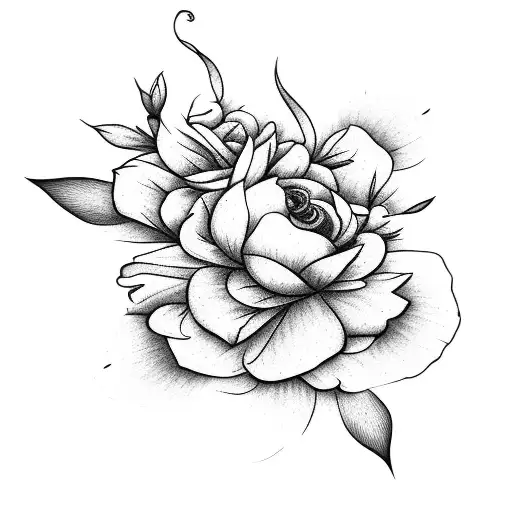 peony rose jasmine sunflower  tattoo design idea