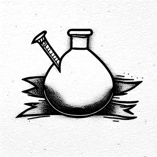 Poison potion and life tattoo design idea