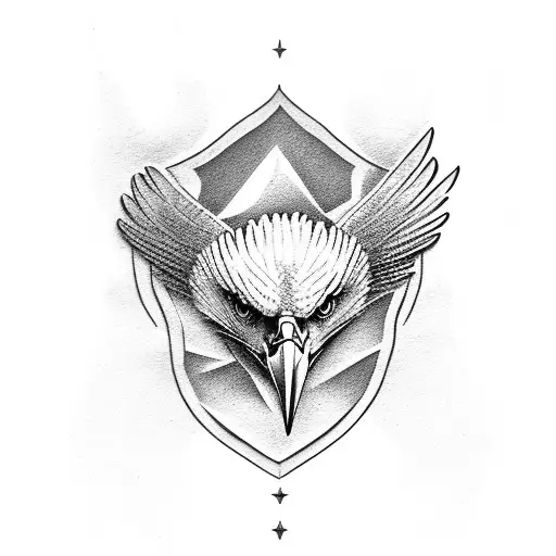 eagle flying to the sky, the eagle should have open wings covering the shoulders tattoo design idea