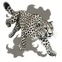 cheetah leaping tattoo design idea