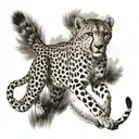 cheetah leaping tattoo design idea