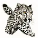 cheetah leaping tattoo design idea