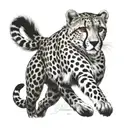 cheetah leaping tattoo design idea