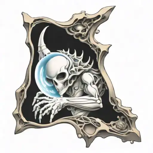 ghost coming out of shell tattoo design idea