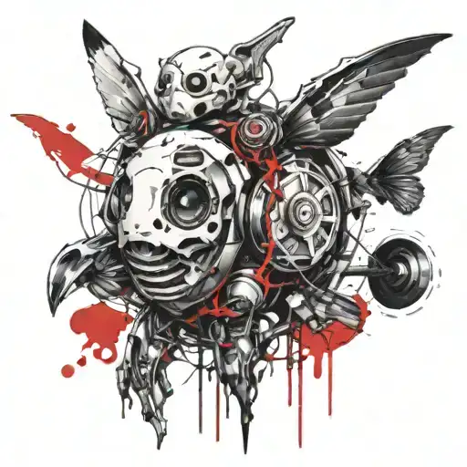 ghost coming out of shell tattoo design idea