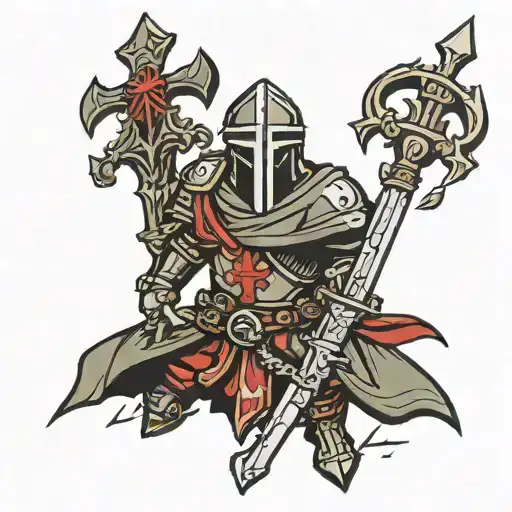crusader from the darkest dungeon tattoo design idea