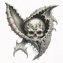 pale ghost hiding in the sea shell tattoo design idea