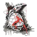 ghost coming out of shell tattoo design idea