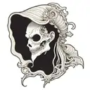 pale ghost in the sea shell tattoo design idea