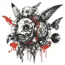 ghost coming out of shell tattoo design idea