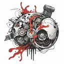 ghost coming out of shell tattoo design idea