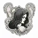 pale ghost in the sea shell tattoo design idea