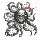 lovecraftian eldritch sun tattoo design idea