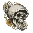 pale ghost in the sea shell tattoo design idea