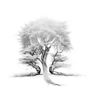 a tree thats half dead half alive tattoo design idea