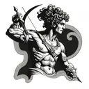 greek god apollo holding bow and arrow tattoo design idea
