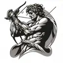 greek god apollo holding bow and arrow tattoo design idea