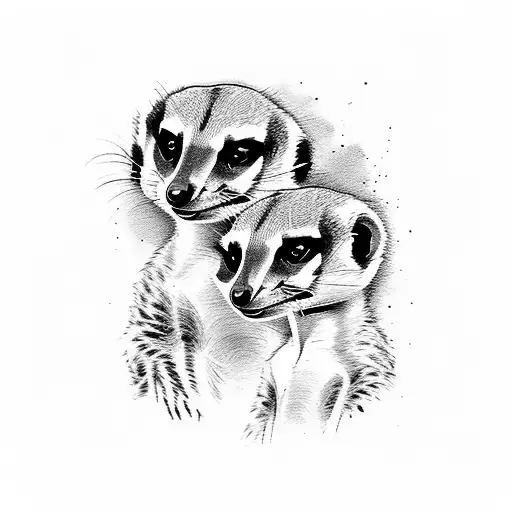 half meerkat half abstract meerkat tattoo design idea