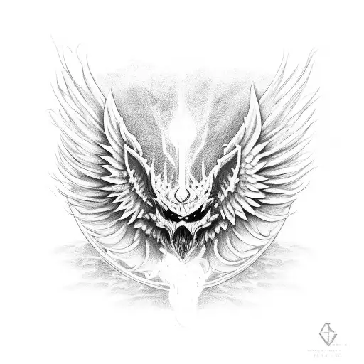 lagrima de lucifer ave fenix foco tattoo design idea