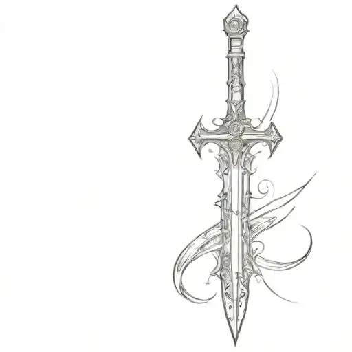a sword, cybersigilism, with occult theme tattoo design tattoo design idea