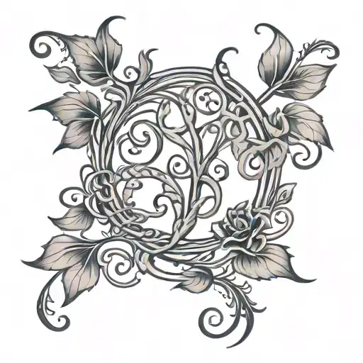 yhwh Hebrew vine tattoo design idea