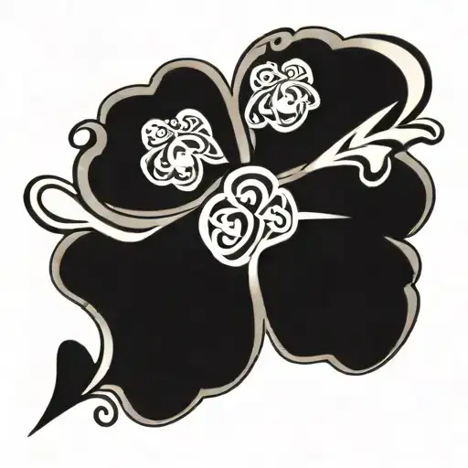 shamrock imbedded into stone tattoo design idea